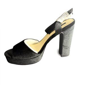 French Connection Taryn - Size 10 - black velvet platform block heels